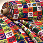 Letter Print Cotton Fabric By Metre - Whotex Fabrics London