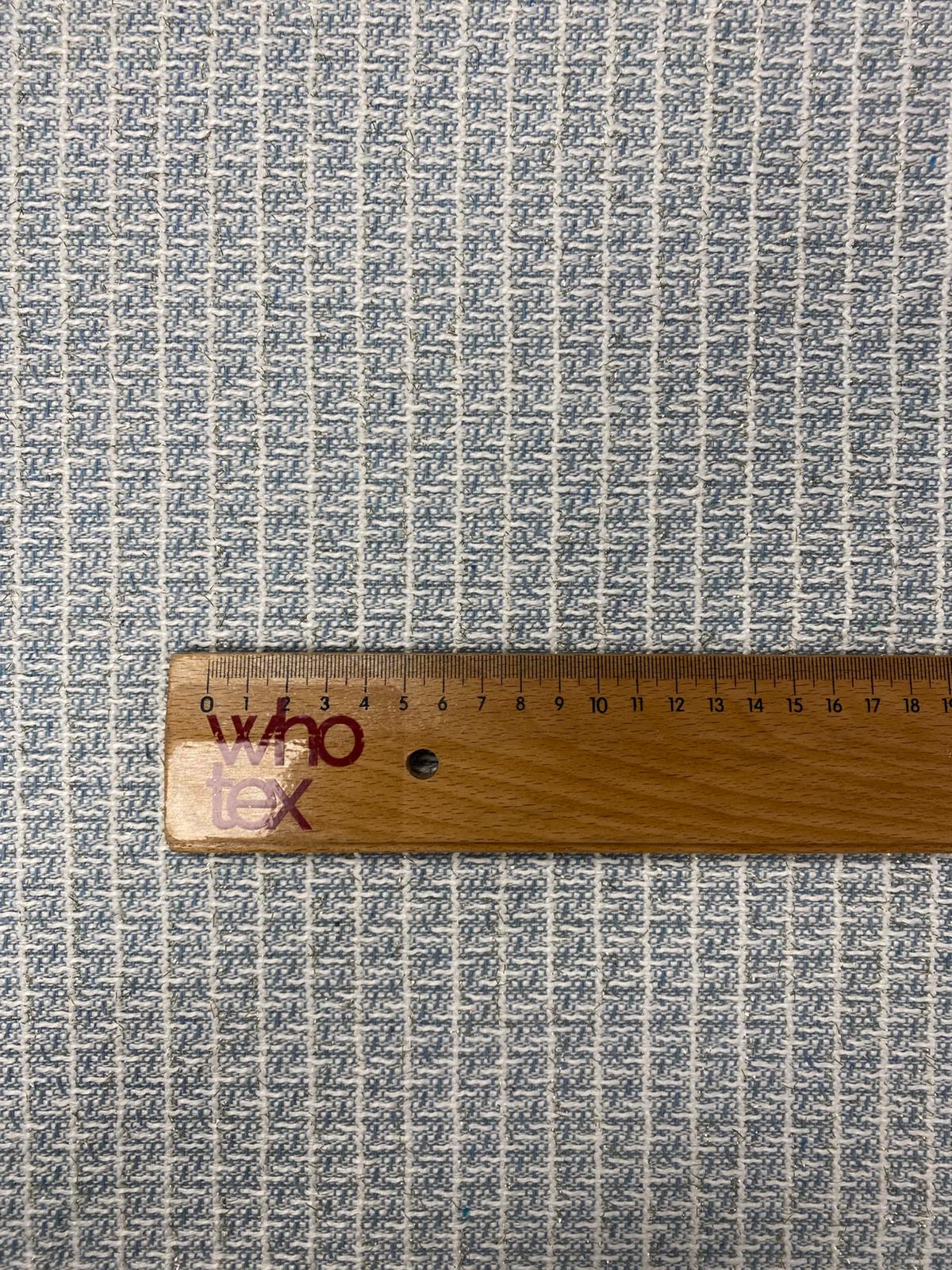 Light Blue Textured Tweed Wool Fabric by the Metre - Whotex Fabrics London