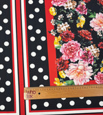 Lion Floral Print Crepe Fabric by the Metre - Whotex Fabrics London