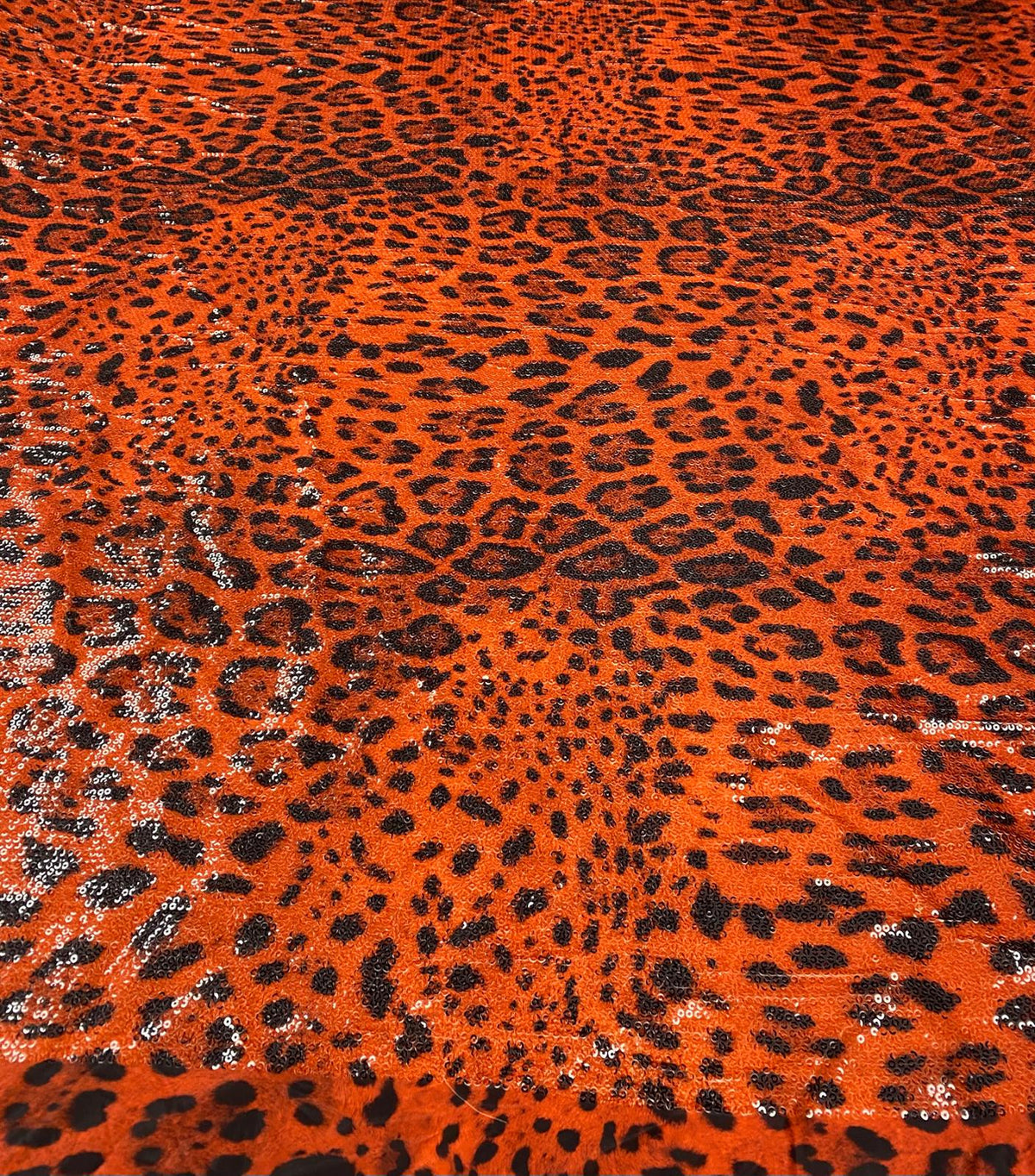 Luxury Orange Sequin Fabric by the Metre - Whotex Fabrics London