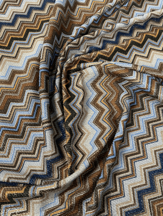 Metallic Chevron Zigzag Lurex Fabric by the Metre - Whotex Fabrics London