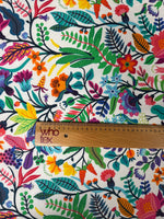 Mexican Flowers Organic Cotton Poplin Fabric by the Metre - Whotex Fabrics London