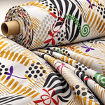 Modern Polka Dot, Stripe Design Fabric by Metre - Whotex Fabrics London