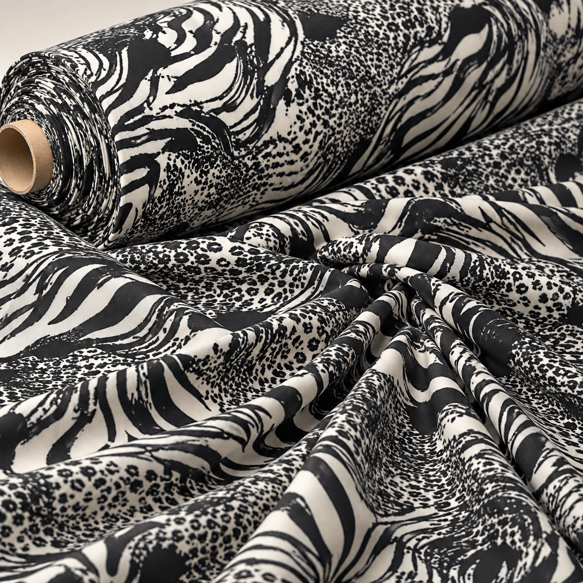 Monochrome Animal Print Fabric by the Metre - Whotex Fabrics London