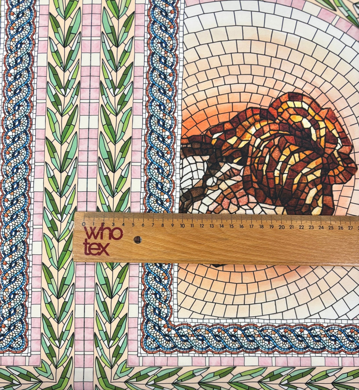 Mosaic Print Crepe Fabric by the Metre - Whotex Fabrics London