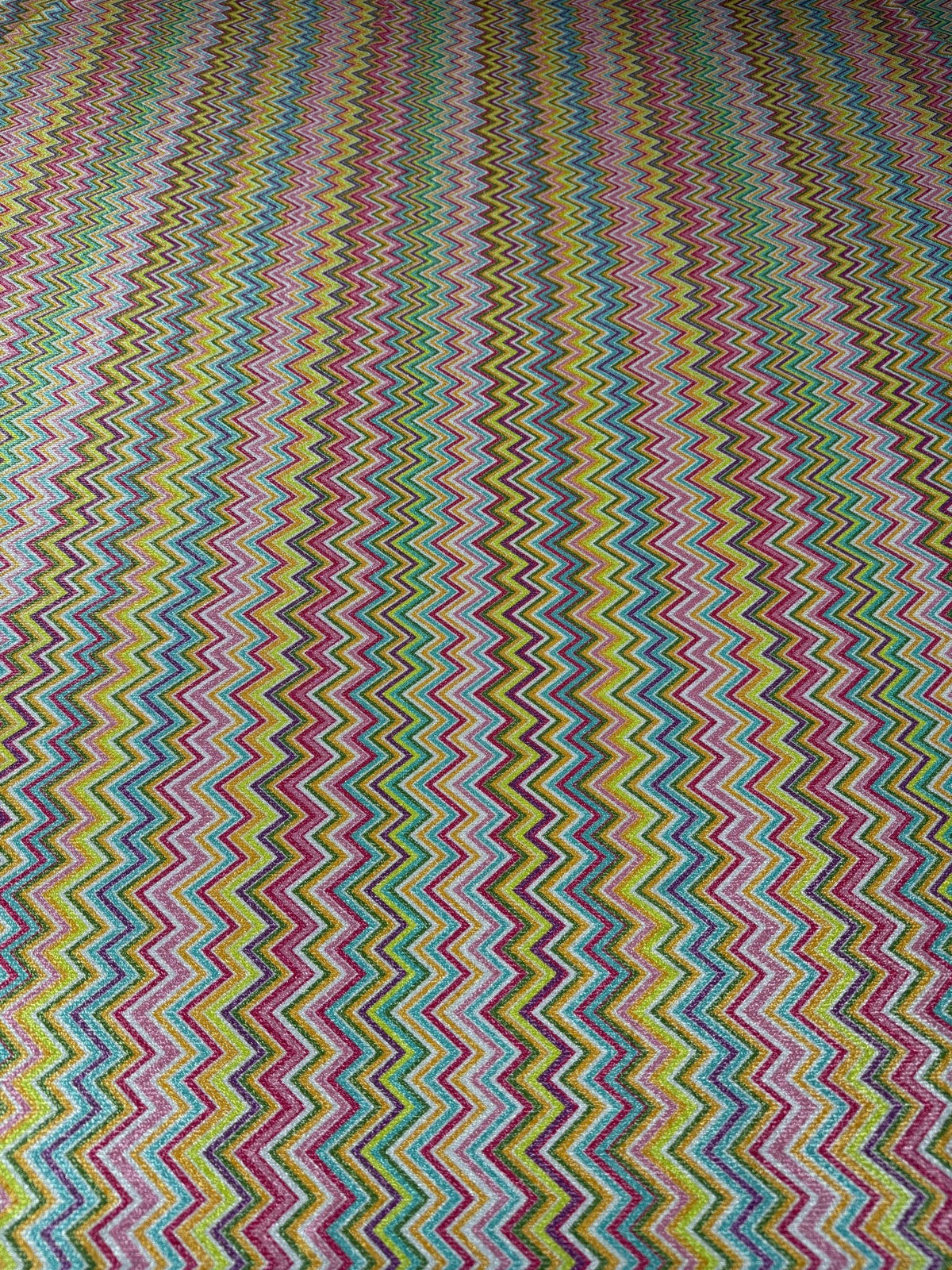 Multicolor Shimmer Zigzag Knit Fabric - Whotex Fabrics London