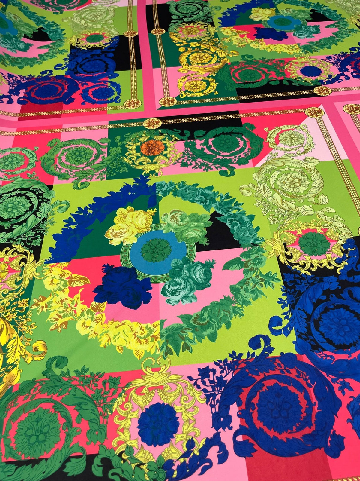 Multicolour Baroque Crepe Fabric by the Metre – Luxury Dressmaking - Whotex Online Fabric Store