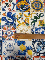 Multicolour Baroque Linen Fabric by the Metre - Whotex Fabrics London