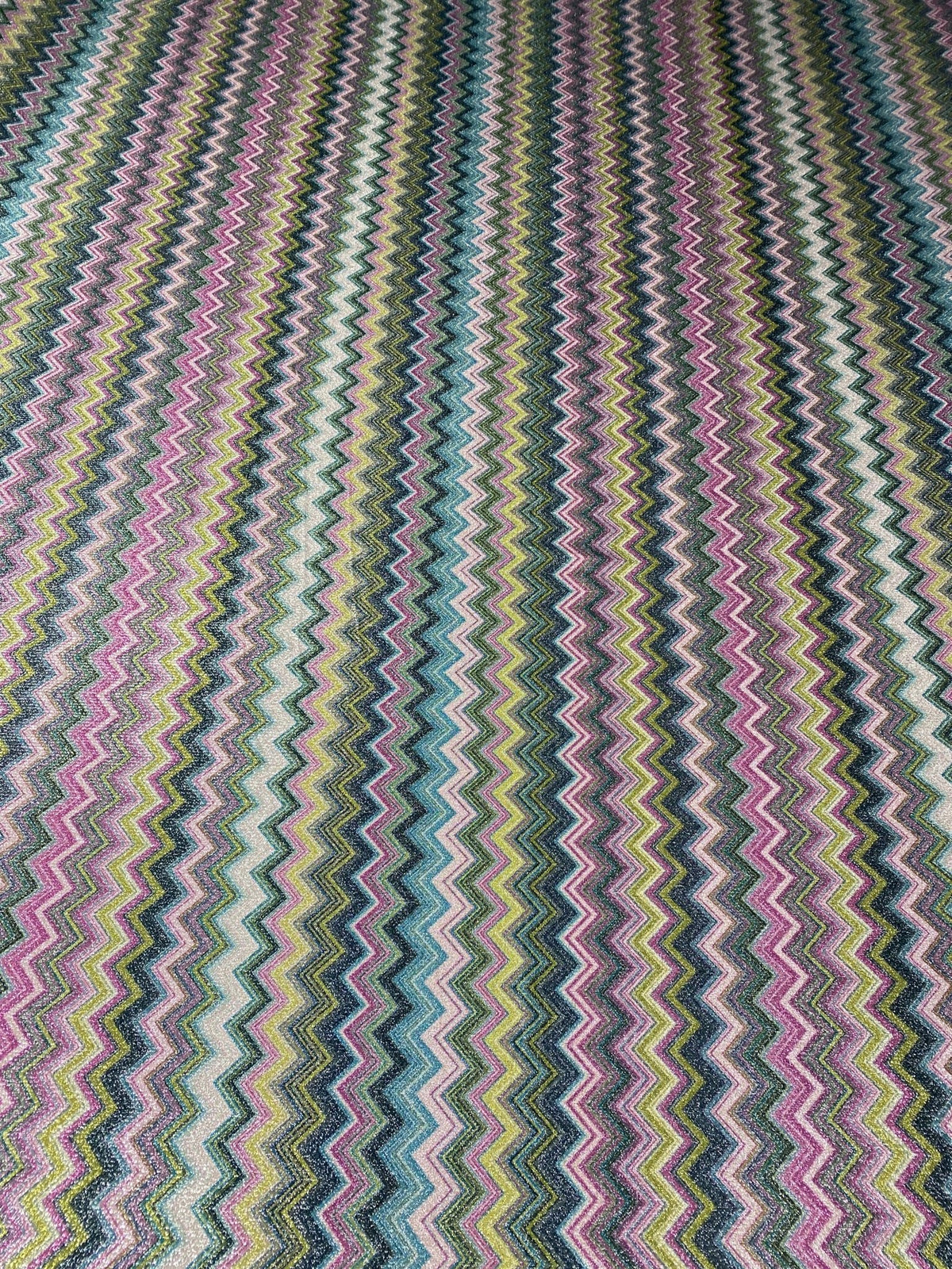 Multicolour Chevron Lurex Fabric with Metallic Shine - Whotex Fabrics London