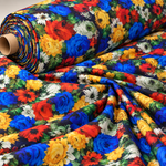 Multicolour Floral Print Fabric by the Metre - Whotex Fabrics London