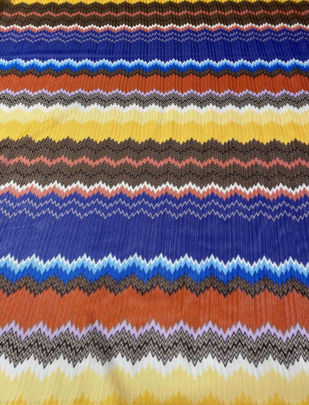 Multicolour Striped Zigzag Mesh Fabric by the Metre - Whotex Fabrics London