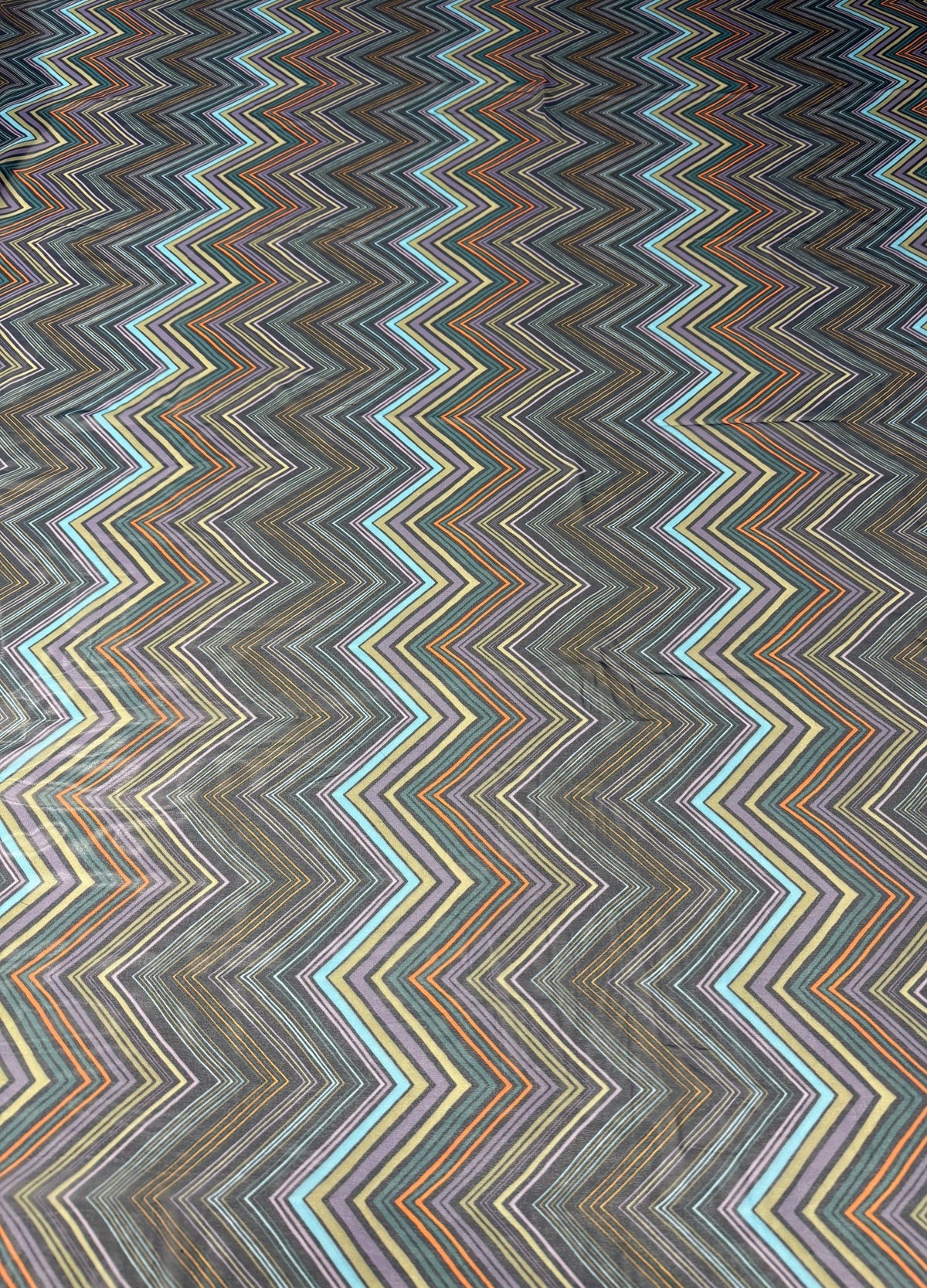 Multicolour Zigzag Print Fabric – Soft Drape Material - Whotex Fabrics London