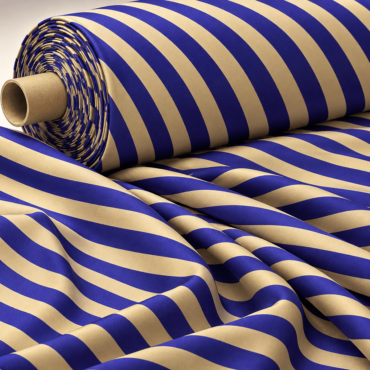 Navy Blue Stripe Fabric – Classic Diagonal Design - Whotex Fabrics London