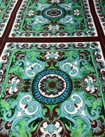 Ornamental Medallion Satin Fabric by the Metre - Whotex Fabrics London