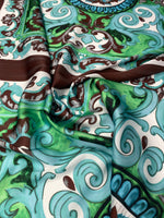 Ornamental Medallion Satin Fabric by the Metre - Whotex Fabrics London