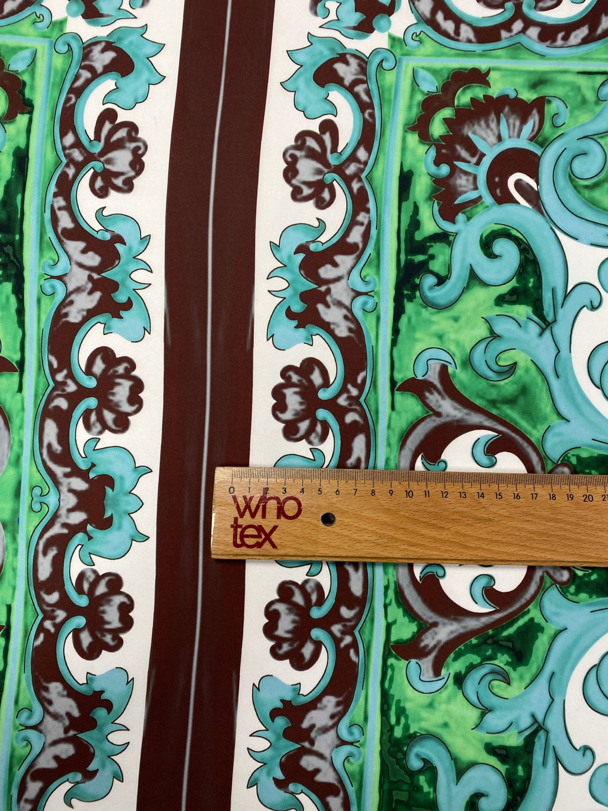 Ornamental Medallion Satin Fabric by the Metre - Whotex Fabrics London