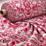 Ornamental Print Stretch Lycra Stretch Fabric by the Metre - Whotex Fabrics London