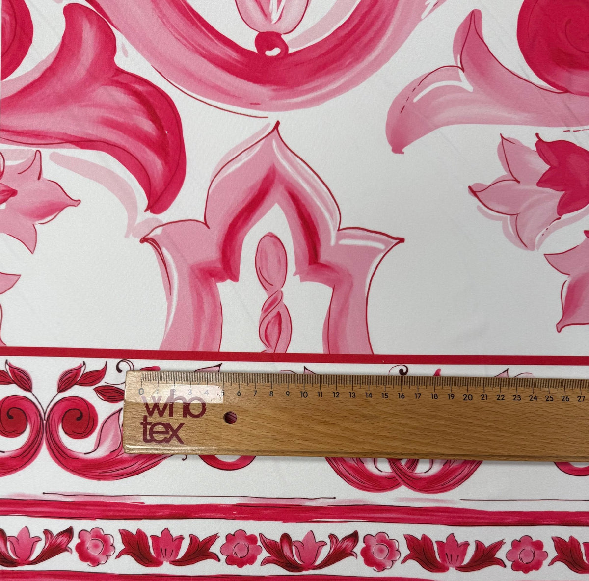 Ornamental Print Stretch Spandex Fabric by the Metre - Whotex Fabrics London