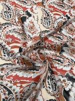 Paisley Print Chiffon Fabric by the Metre - Whotex Fabrics London
