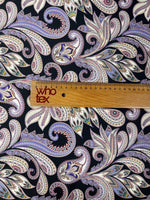 Paisley Print Satin Fabric by the Metre - Whotex Fabrics London