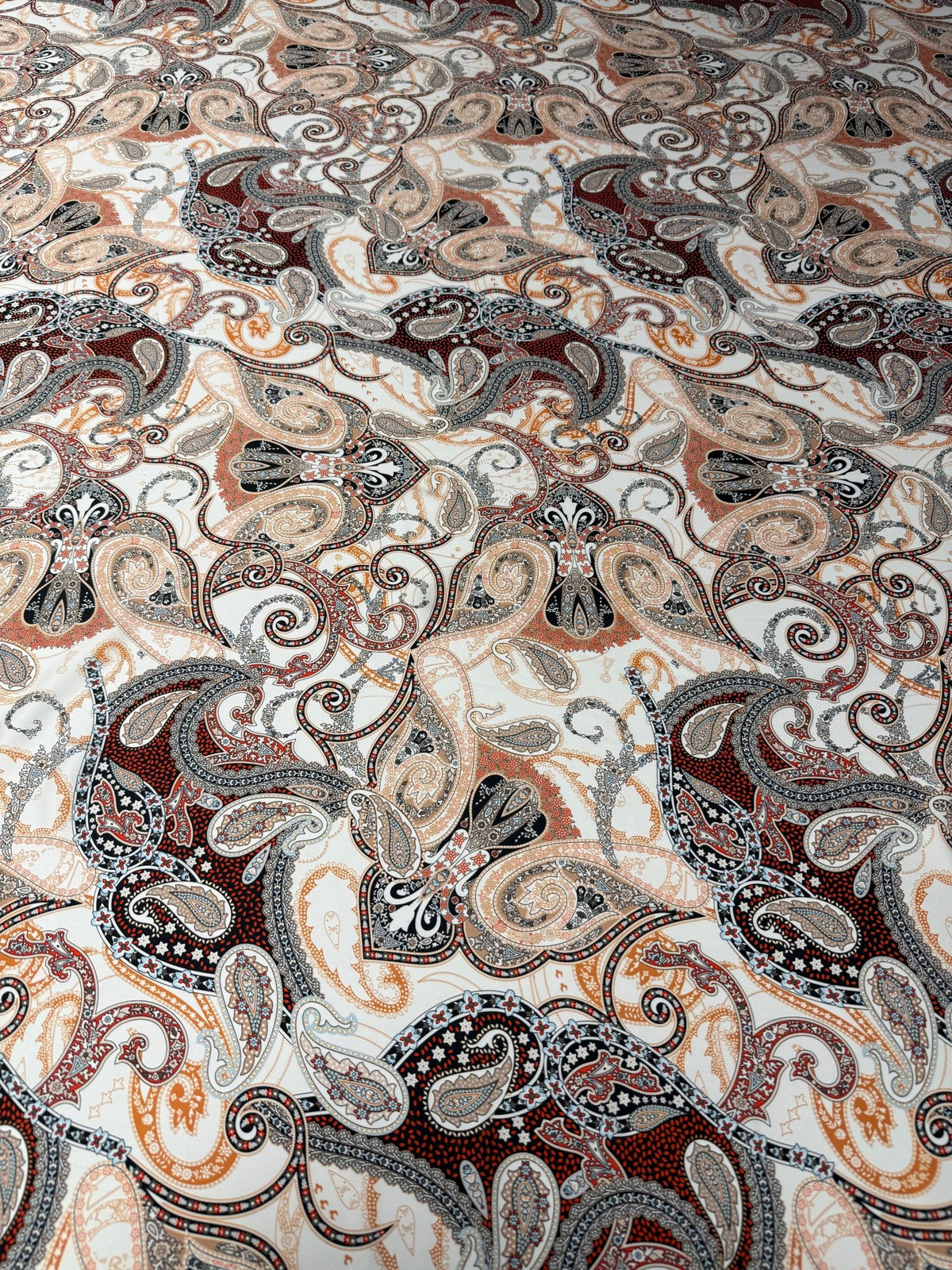 Paisley Satin Fabric by the Metre - Whotex Fabrics London
