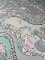 Pastel Abstract Floral Spandex Fabric by the Metre - Whotex Fabrics London
