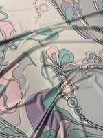 Pastel Abstract Floral Spandex Fabric by the Metre - Whotex Fabrics London