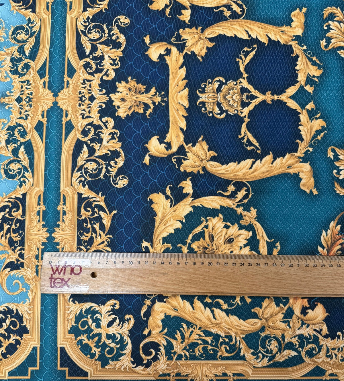 Peacock Baroque Upholstery Fabric by the Metre - Whotex Fabrics London