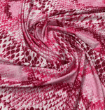 Pink and White Snake Skin Fabric by the Metre - Whotex Fabrics London