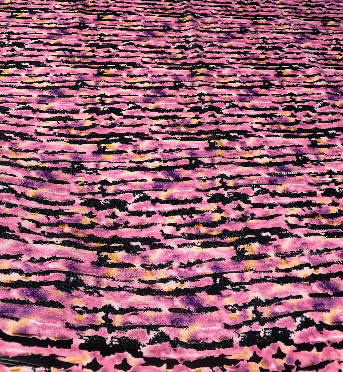 Pink Animal Print Sequin Fabric by the Metre - Whotex Fabrics London