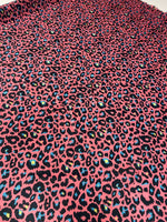 Pink Leopard Print Fabric – Bold Animal Pattern by Metre - Whotex Fabrics London