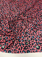 Pink Leopard Print Fabric – Bold Animal Pattern by Metre - Whotex Fabrics London
