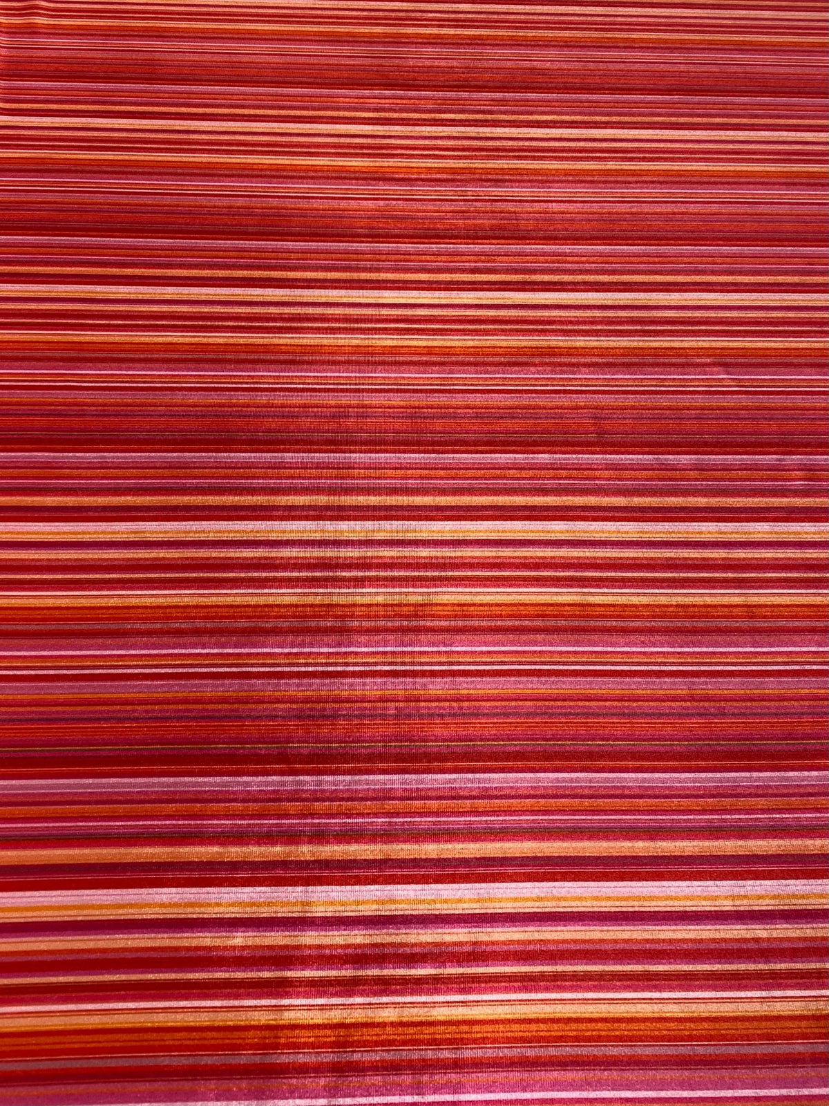 Pink Orange Striped Stretch Velvet Fabric by the Metre - Whotex Fabrics London