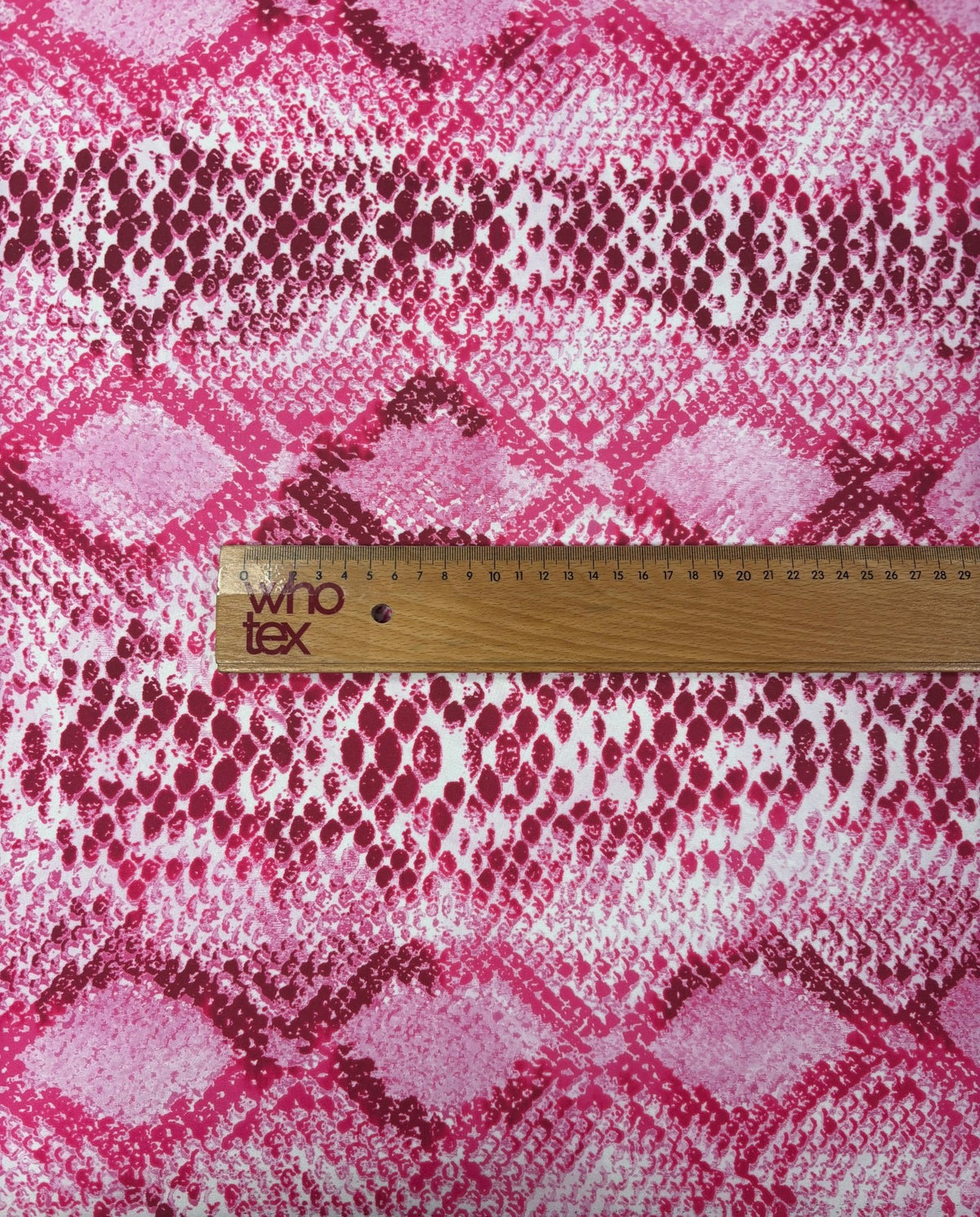 Pink Snakeskin Print Lycra Stretch Fabric by the Metre - Whotex Fabrics London