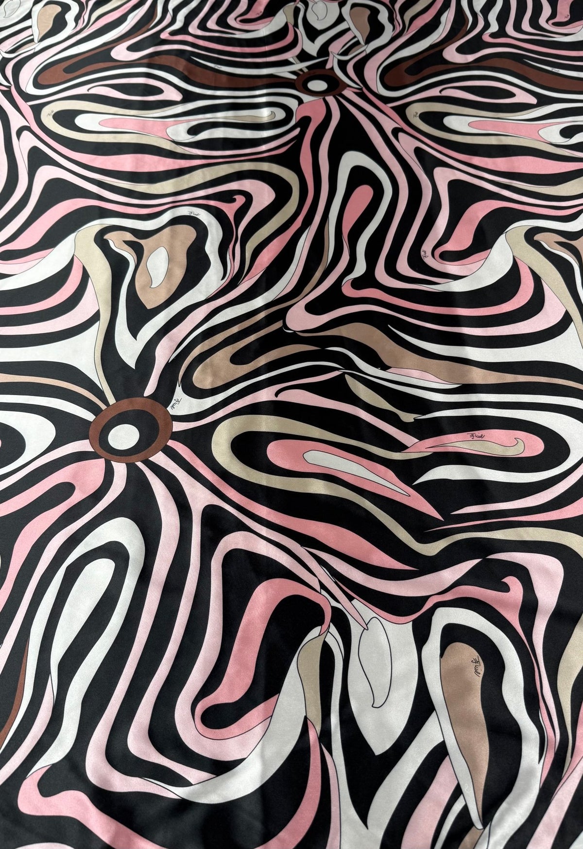 Pink Wave Lycra Satin Fabric by the Metre - Whotex Fabrics London