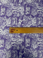 Purple Toile Satin Fabric by the Metre - Whotex Fabrics London