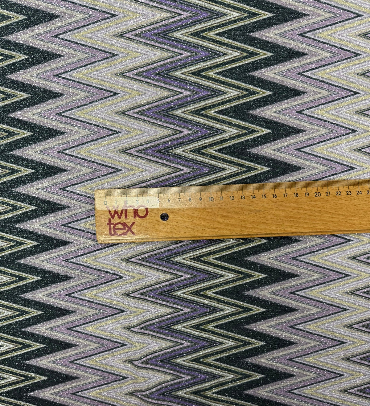 Purple Zigzag Knit Lurex Fabric by the Metre - Whotex Fabrics London
