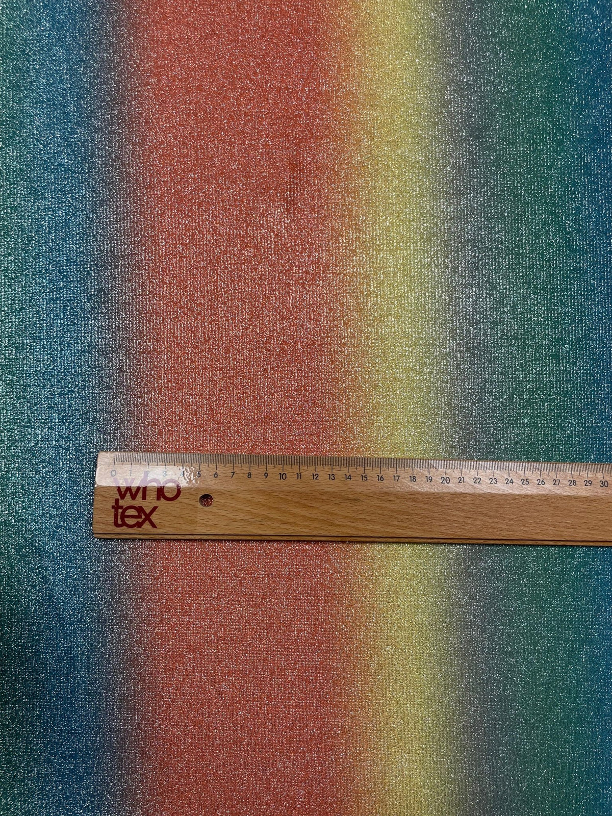 Rainbow Ombre Lurex Fabric with Metallic Shine - Whotex Fabrics London