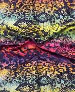 Rainbow Snake Print Fabric – Multicolour Animal Pattern by the Metre - Whotex Fabrics London