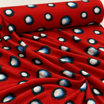 Red Abstract Polka Dot Fabric by the Metre - Whotex Fabrics London