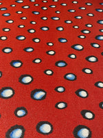 Red Abstract Polka Dot Lurex Fabric by the Metre - Whotex Fabrics London