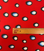Red Abstract Polka Dot Stretch Scuba Fabric by the Metre - Whotex Fabrics London