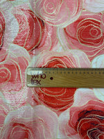 Red Pink Abstract Sequin Fabric by the Metre - Whotex Fabrics London