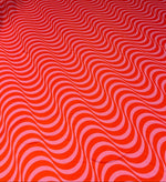 Red Pink Wavy Stripe Fabric by the Metre - Whotex Fabrics London