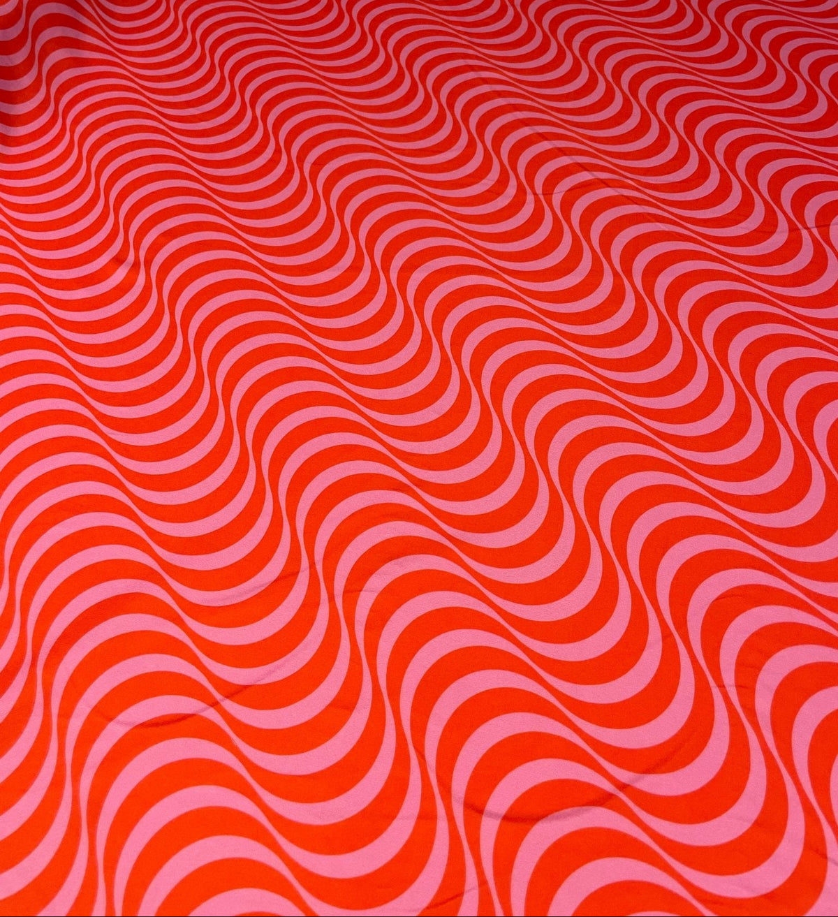 Red Pink Wavy Stripe Fabric by the Metre - Whotex Fabrics London