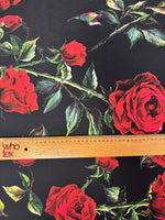 Red Rose Print Chiffon Satin Fabric by the Metre – Elegant Dressmaking - Whotex Online Fabric Store