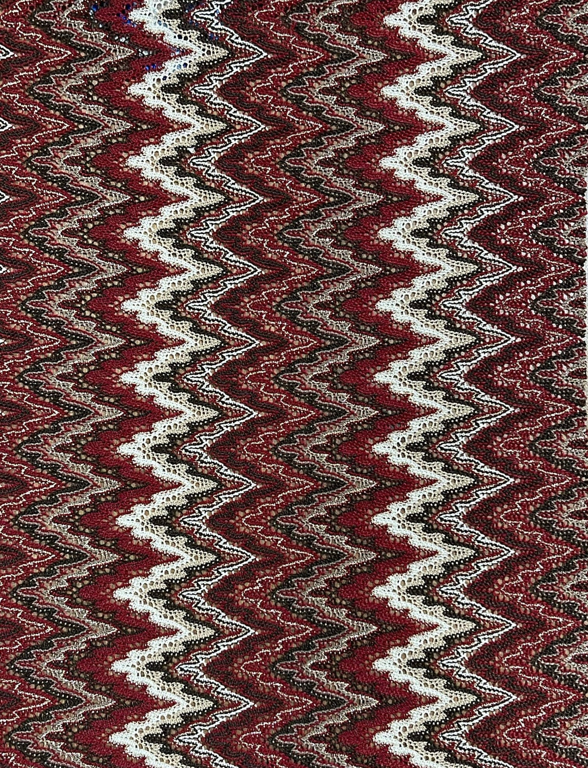 Red Zigzag Mesh Fabric – Stretchy Lightweight Dress Material - Whotex Fabrics London