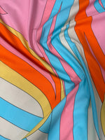 Retro Sunburst Waves Organic Cotton Poplin Fabric by the Metre - Whotex Fabrics London