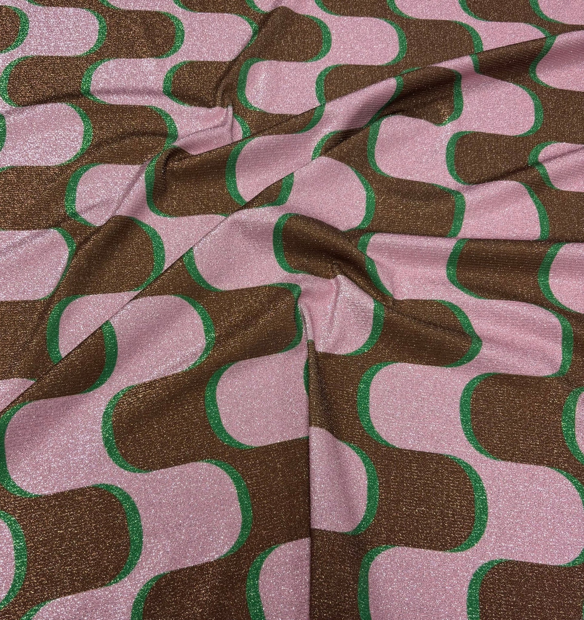 Retro Wave Lurex Fabric by the Metre - Whotex Fabrics London