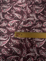 Rich Burgundy Paisley Fabric by the Metre - Whotex Fabrics London